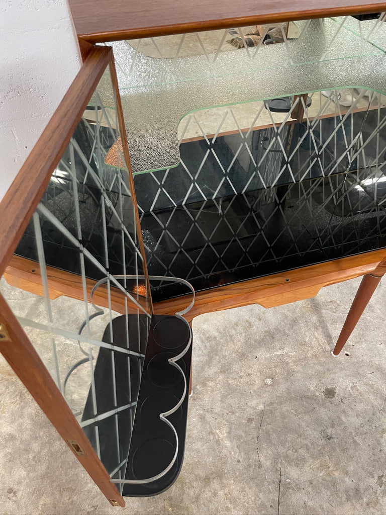 Illum Wikkelso Teak Bar Cabinet Danish Mid Century Modern