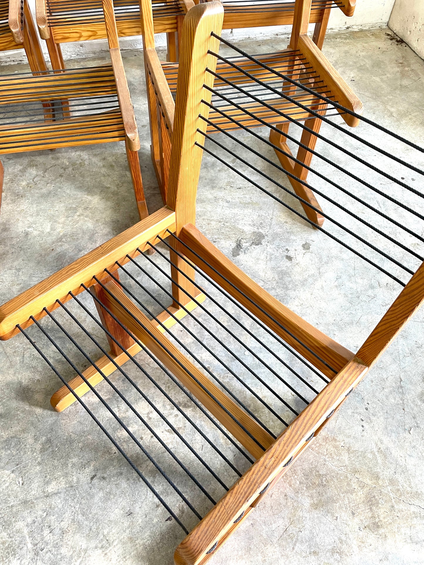 Set of 6 Hunting Chairs in Pine by Torbjørn Afdal for Bruksbo, Mid Century