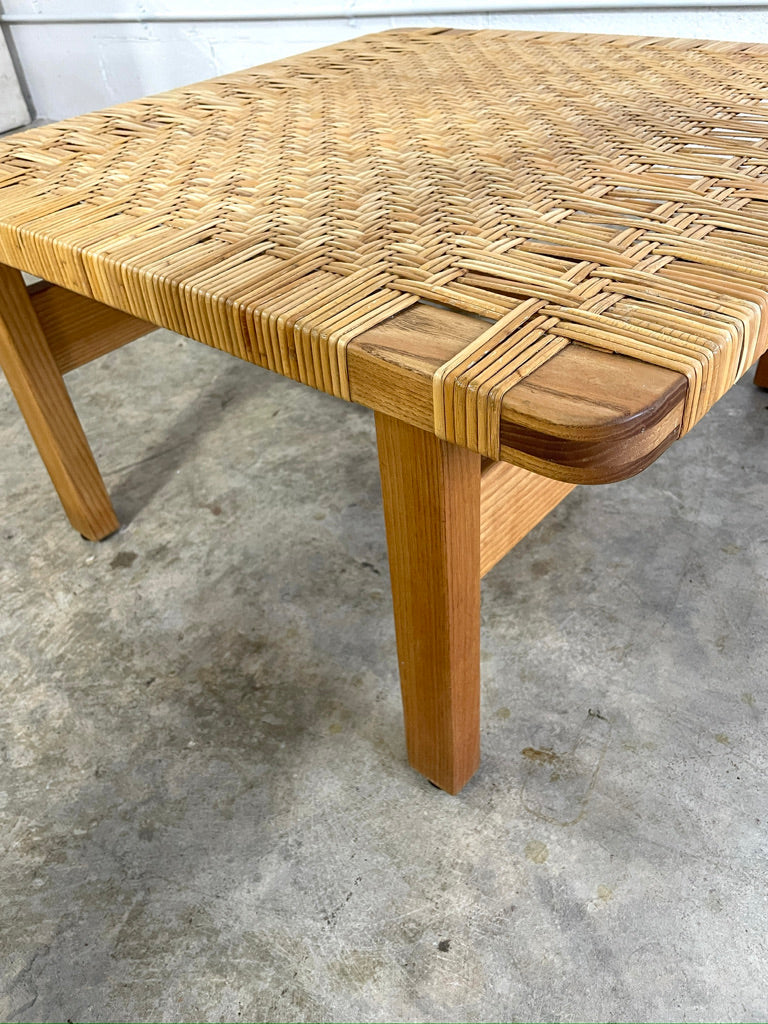 Borge Mogensen Danish Modern Cane and Oak Coffee Table