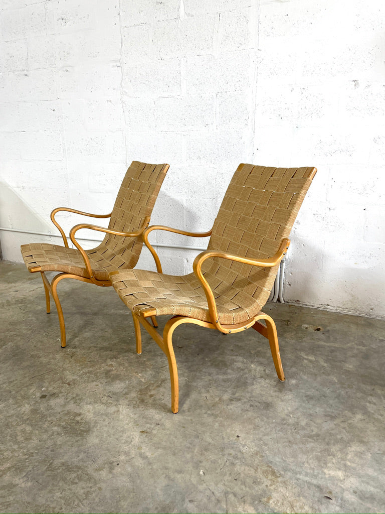 Bruno Mathsson “Eva” Chairs Mid Century Scandinavian Modern