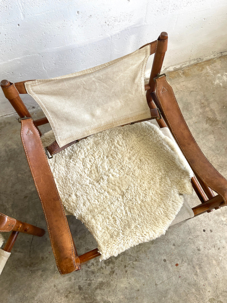 Pair Arne Norell Sirocco Safari Chairs Scandinavian Modern