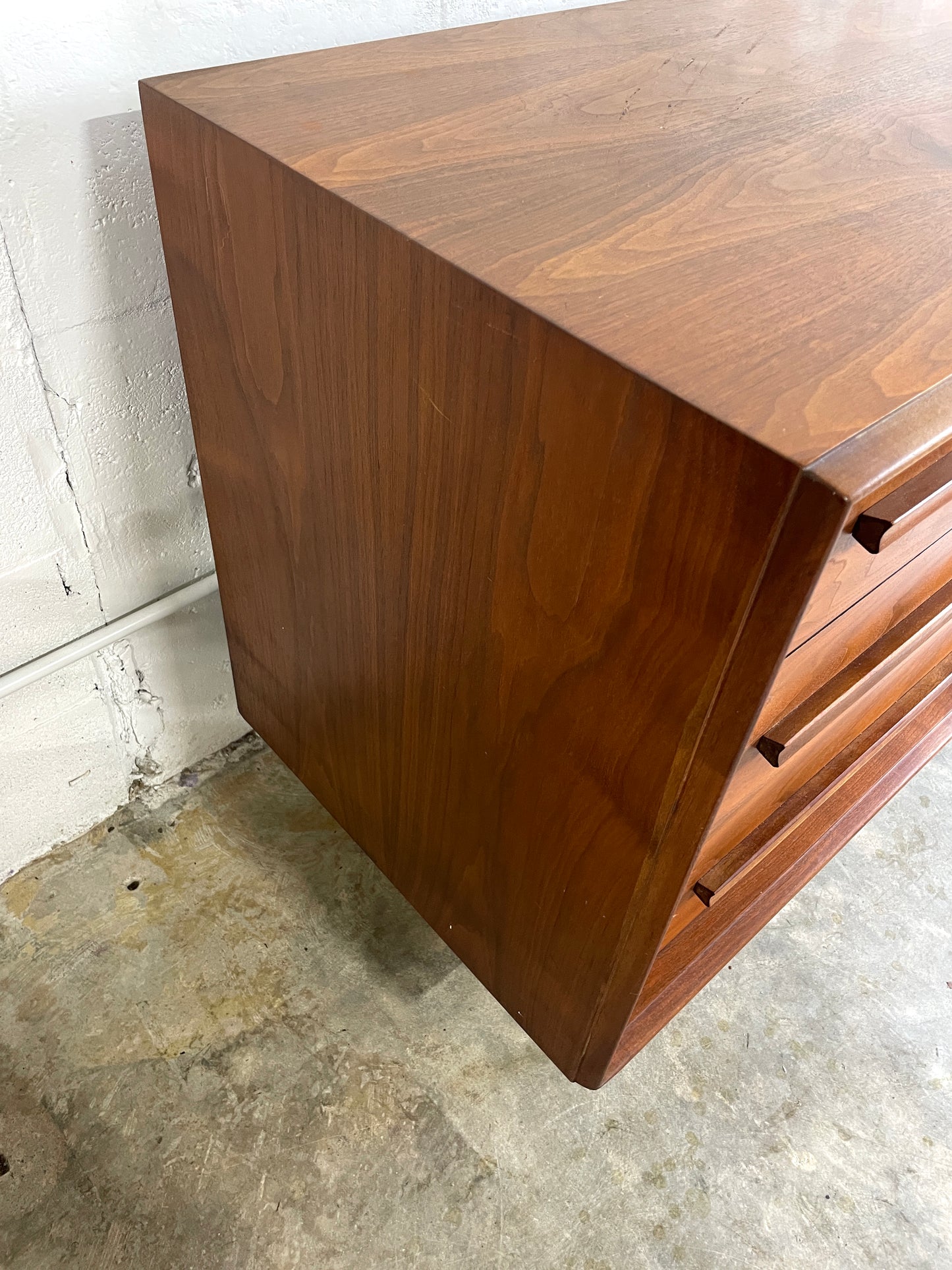 Robsjohn-Gibbings for Widdicomb Walnut Dresser with Brass Legs