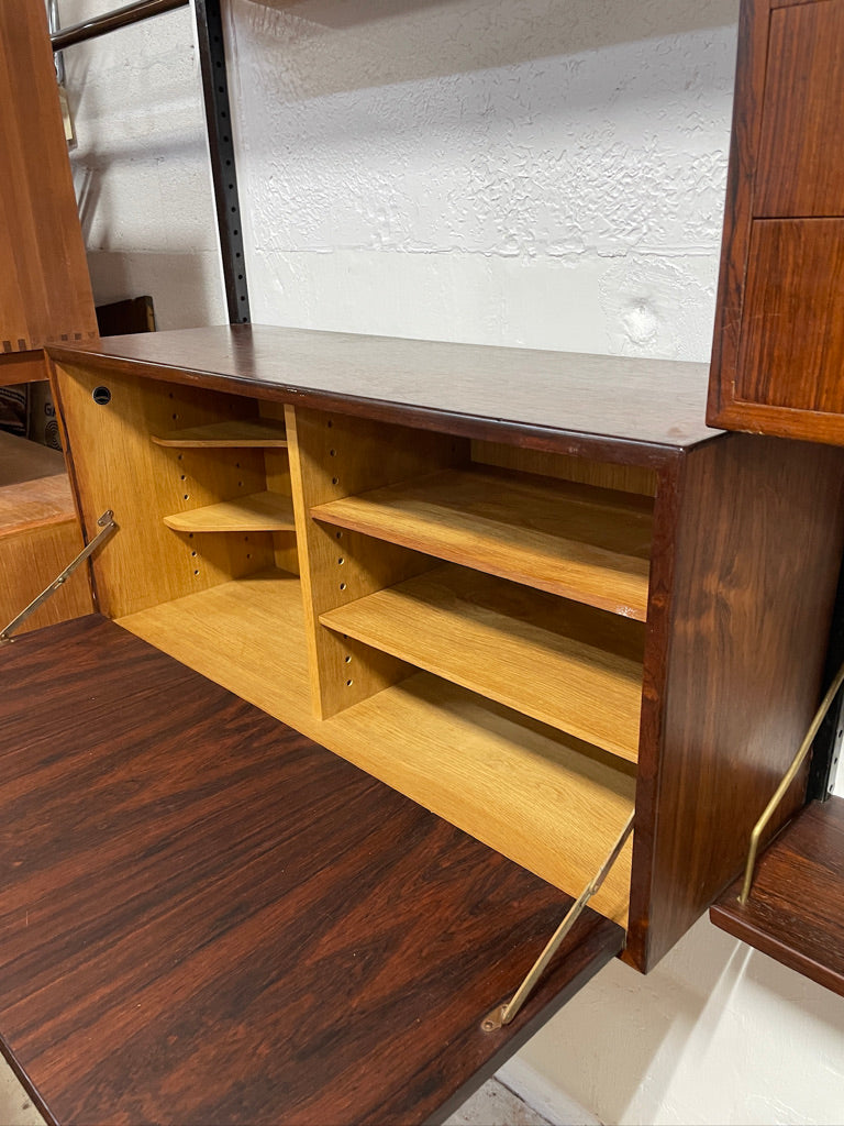 Danish Mid Century Modern Rosewood Wall Unit by HG Furniture