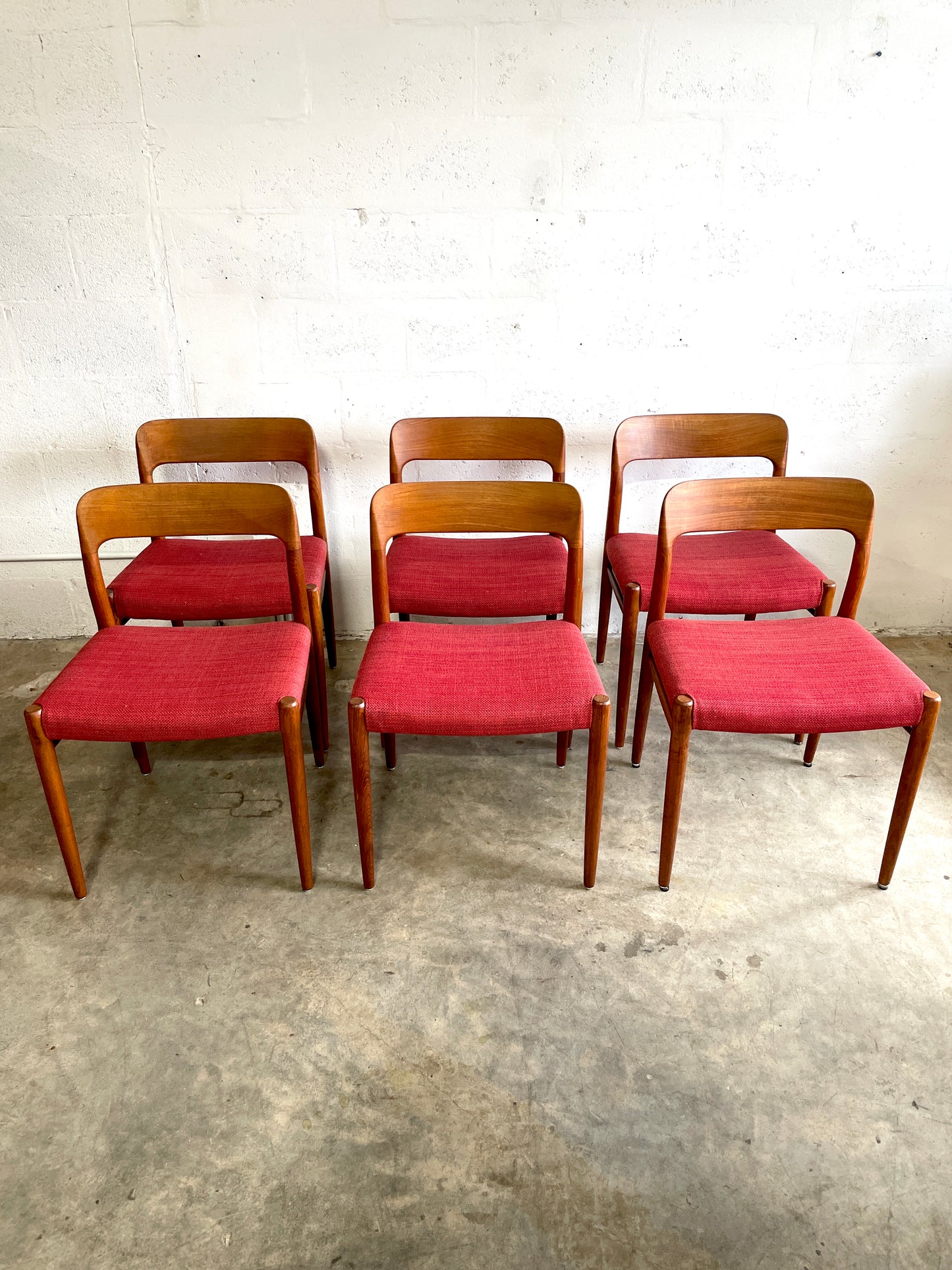 Danish Modern Teak J.L Møller 75 Dining Chairs