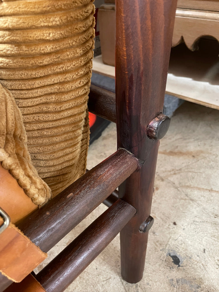 Pair Scandinavian "Inca" Lounge Chairs with Ottoman Arne Norell
