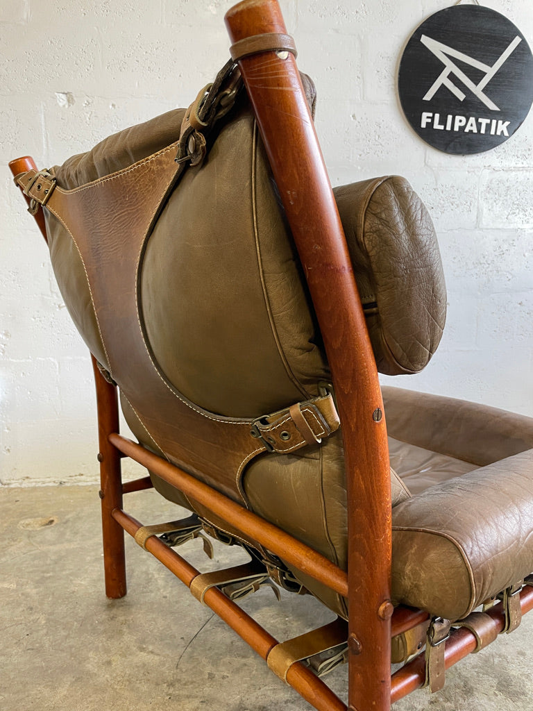 Arne Norell "Inca" Leather Lounge Safari Chair