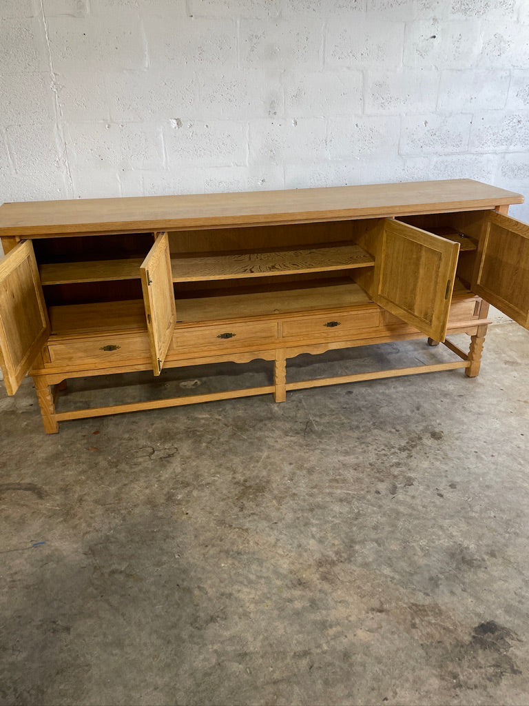 Danish Brutalist Oak Henning Kjaernulf Sideboard or Console