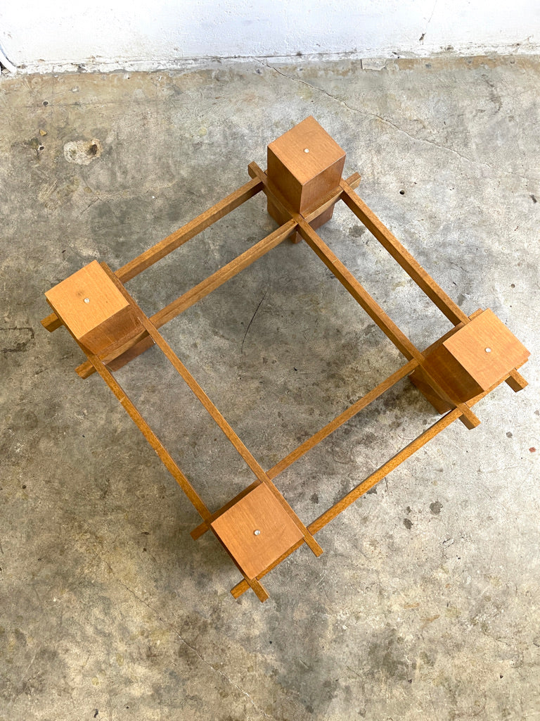 Mid Century Modern Italian Glass Top Coffee Table