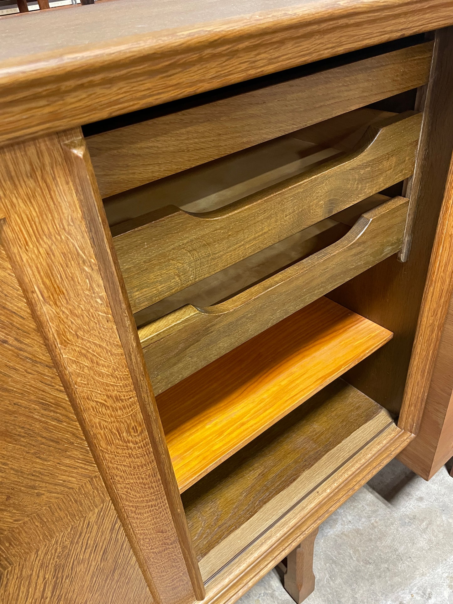 Danish Scandinavian Oak Tall Cabinet or Sideboard