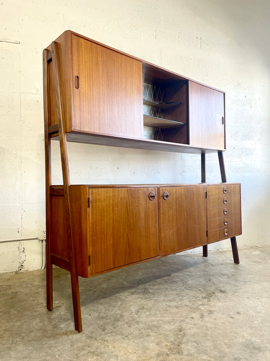 Danish Mid Century Modern 2-Tier Credenza or Sideboard Bar