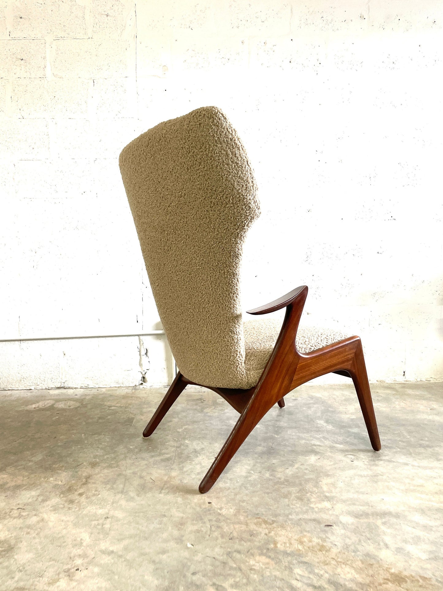 Kurt Ostervig Danish Modern Sculptural Wingback Lounge Chair