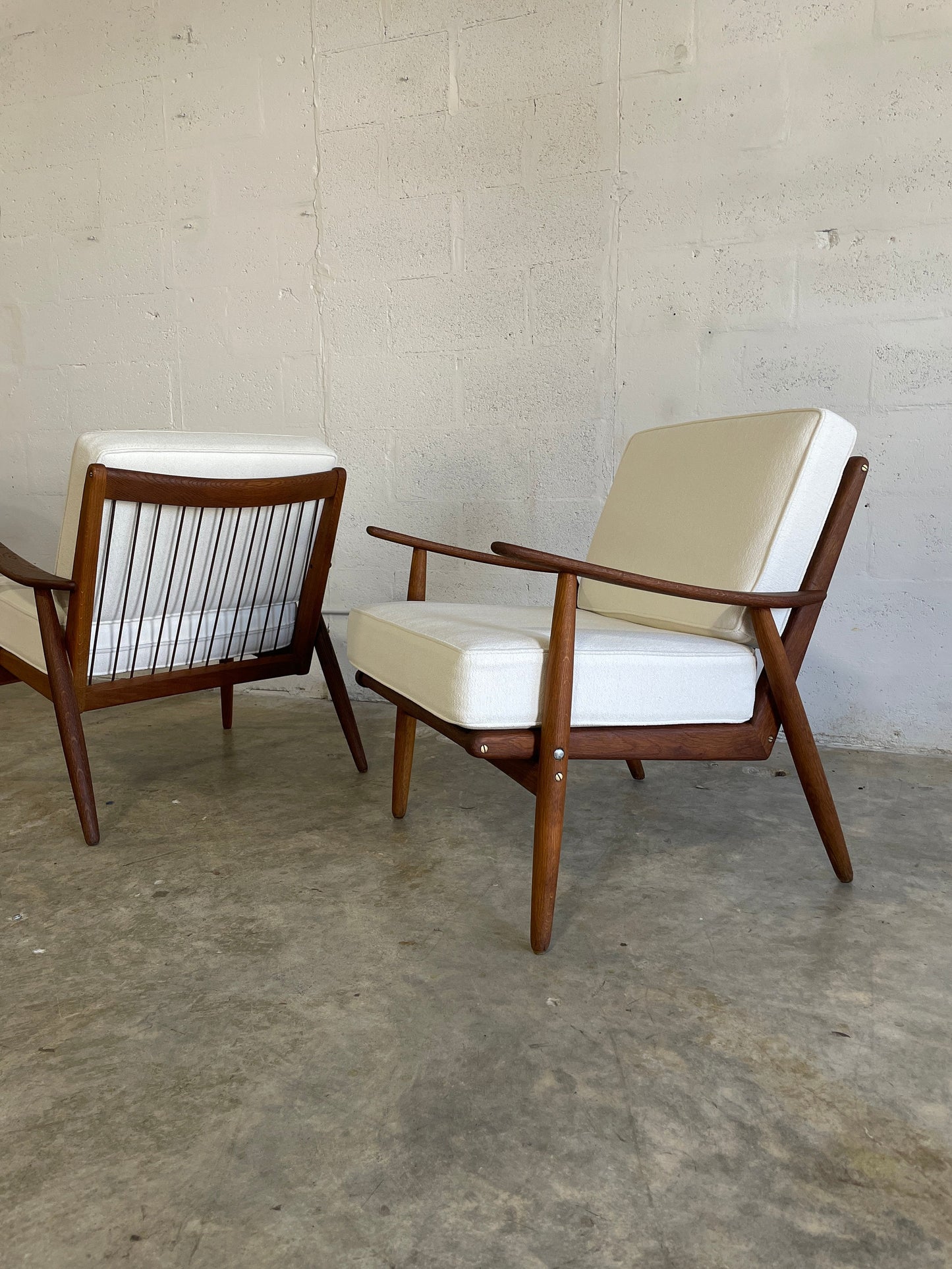 Pair Danish Modern Easy Chairs