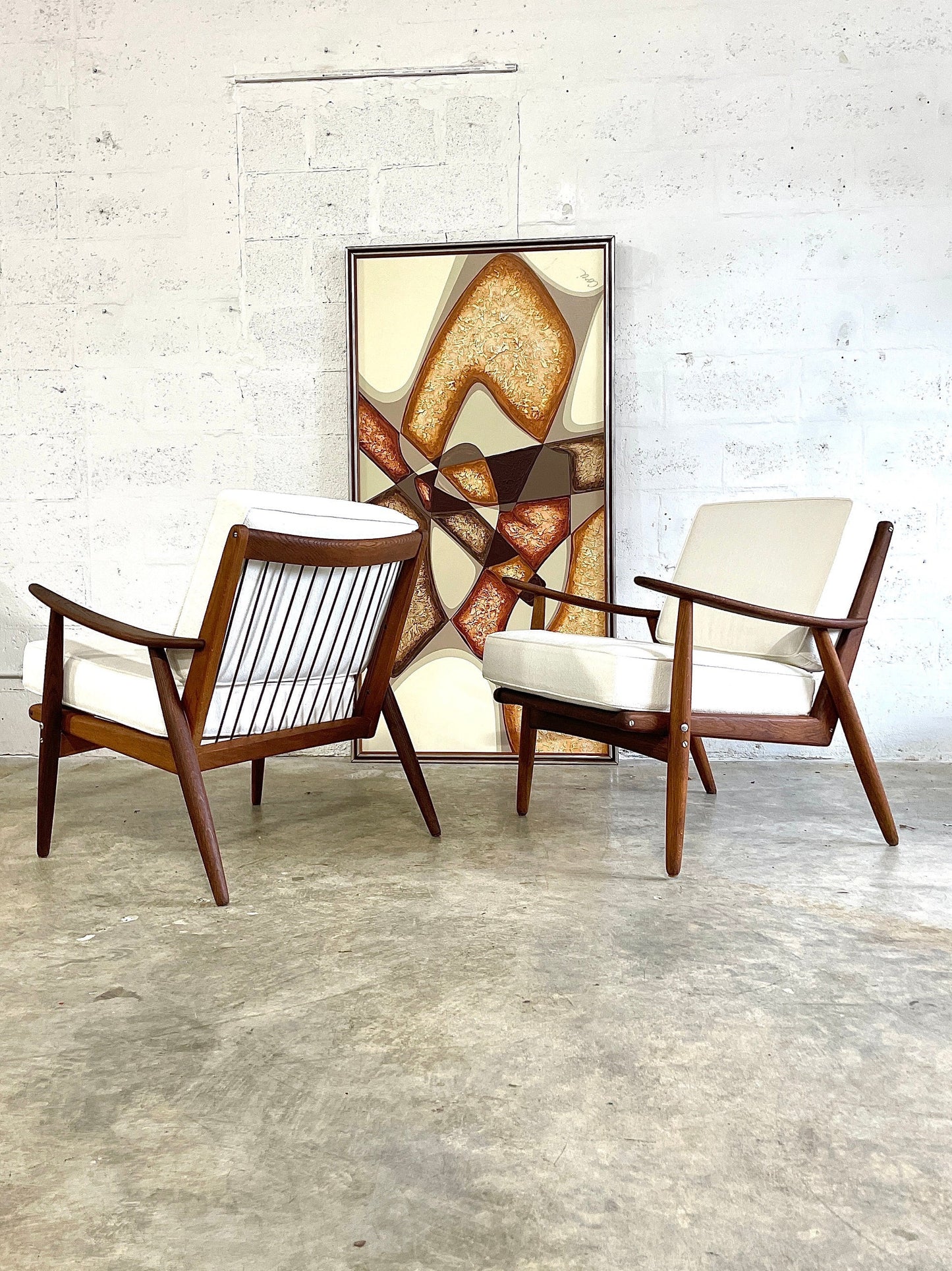 Pair Danish Modern Easy Chairs