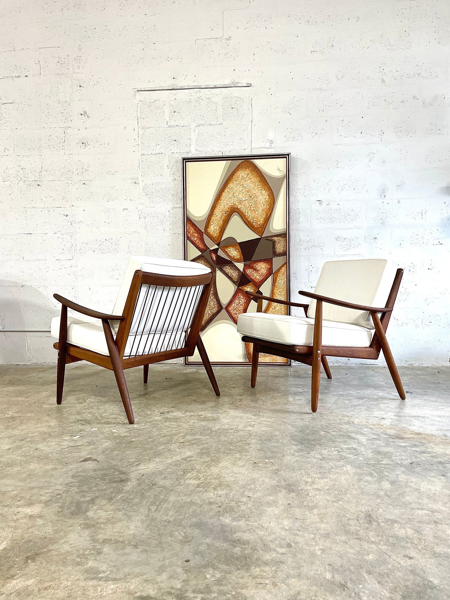 Pair Danish Modern Easy Chairs