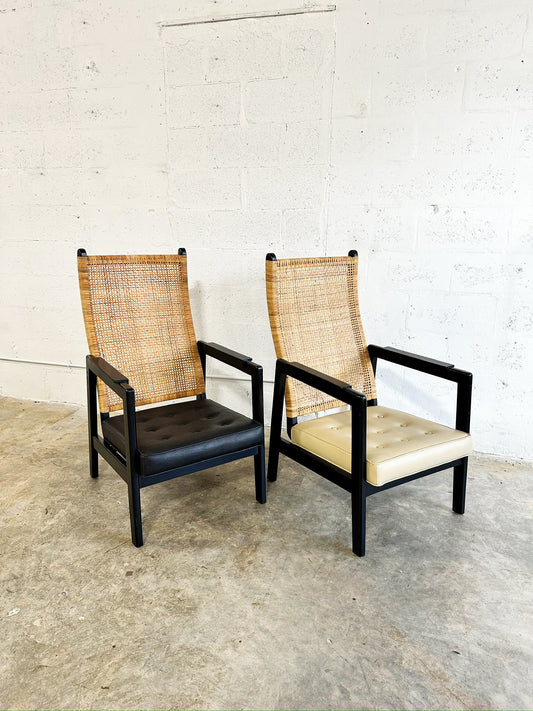 P.J. Muntendam for Jonkers Mid Century Wicker Highback Chair