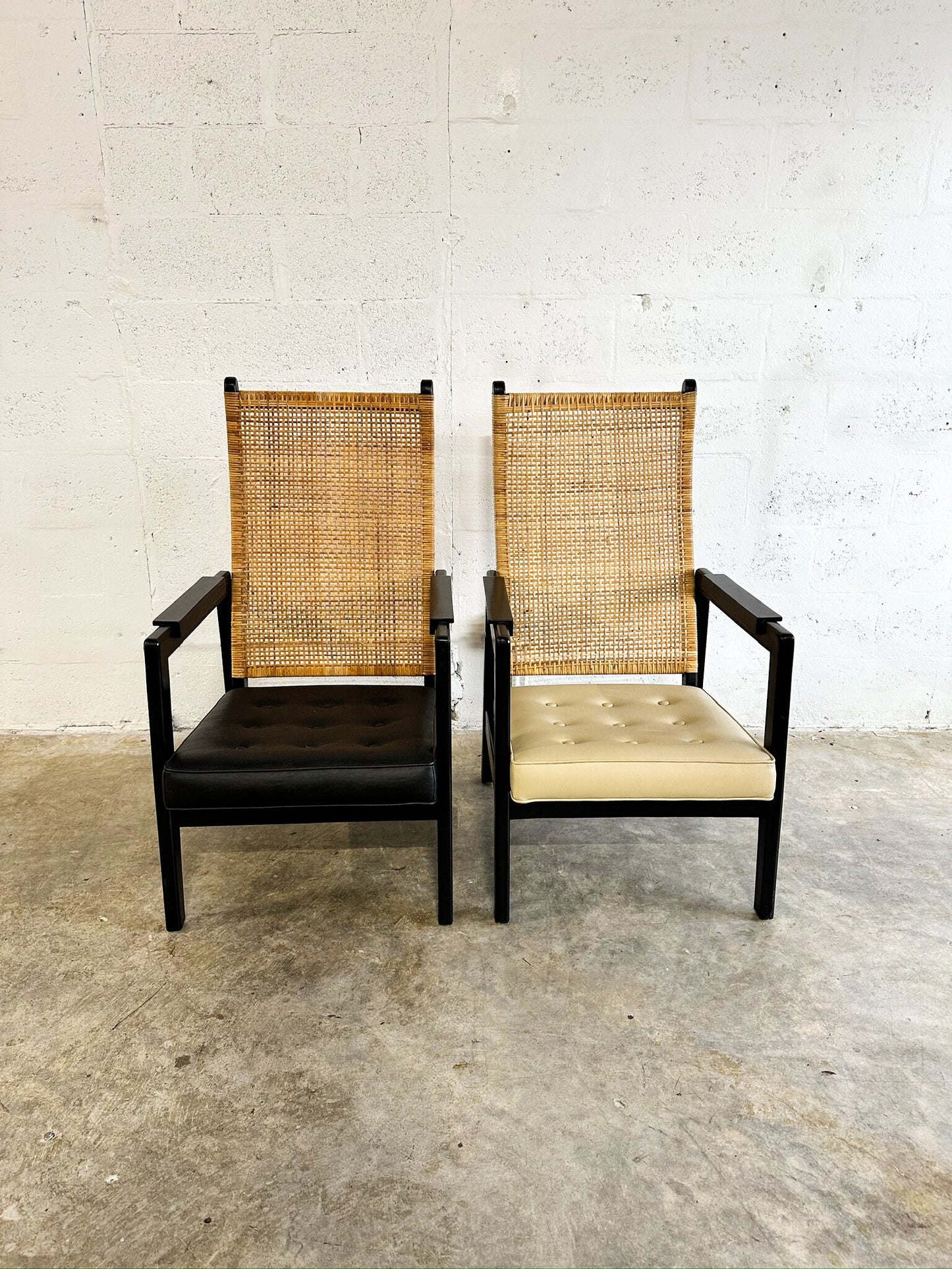 P.J. Muntendam for Jonkers Mid Century Wicker Highback Chair