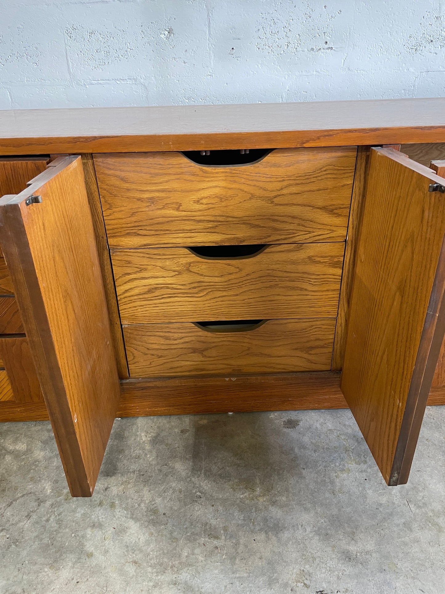 Mid Century Brutalist Credenza or Dresser by Lane