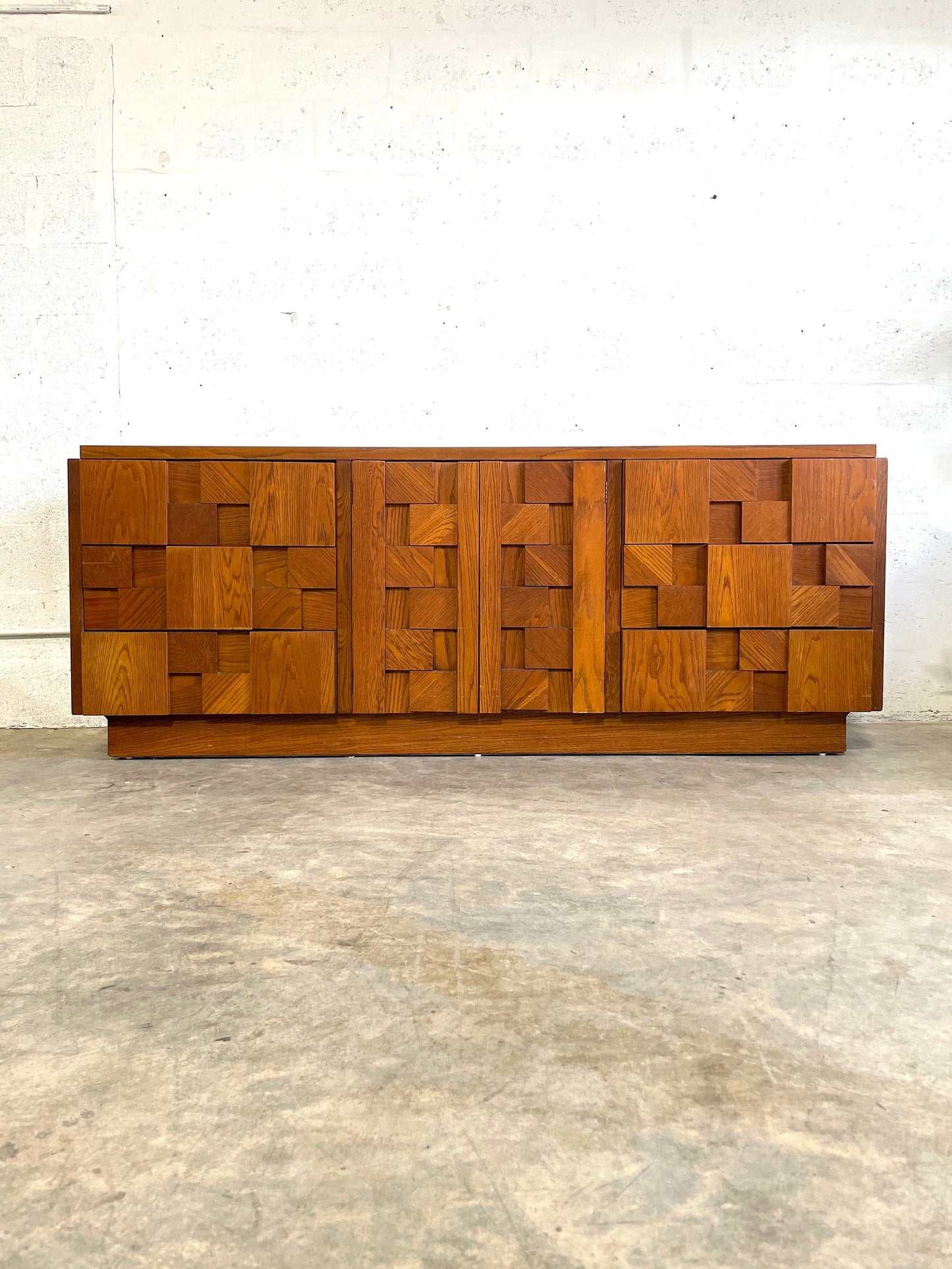 Mid Century Brutalist Credenza or Dresser by Lane