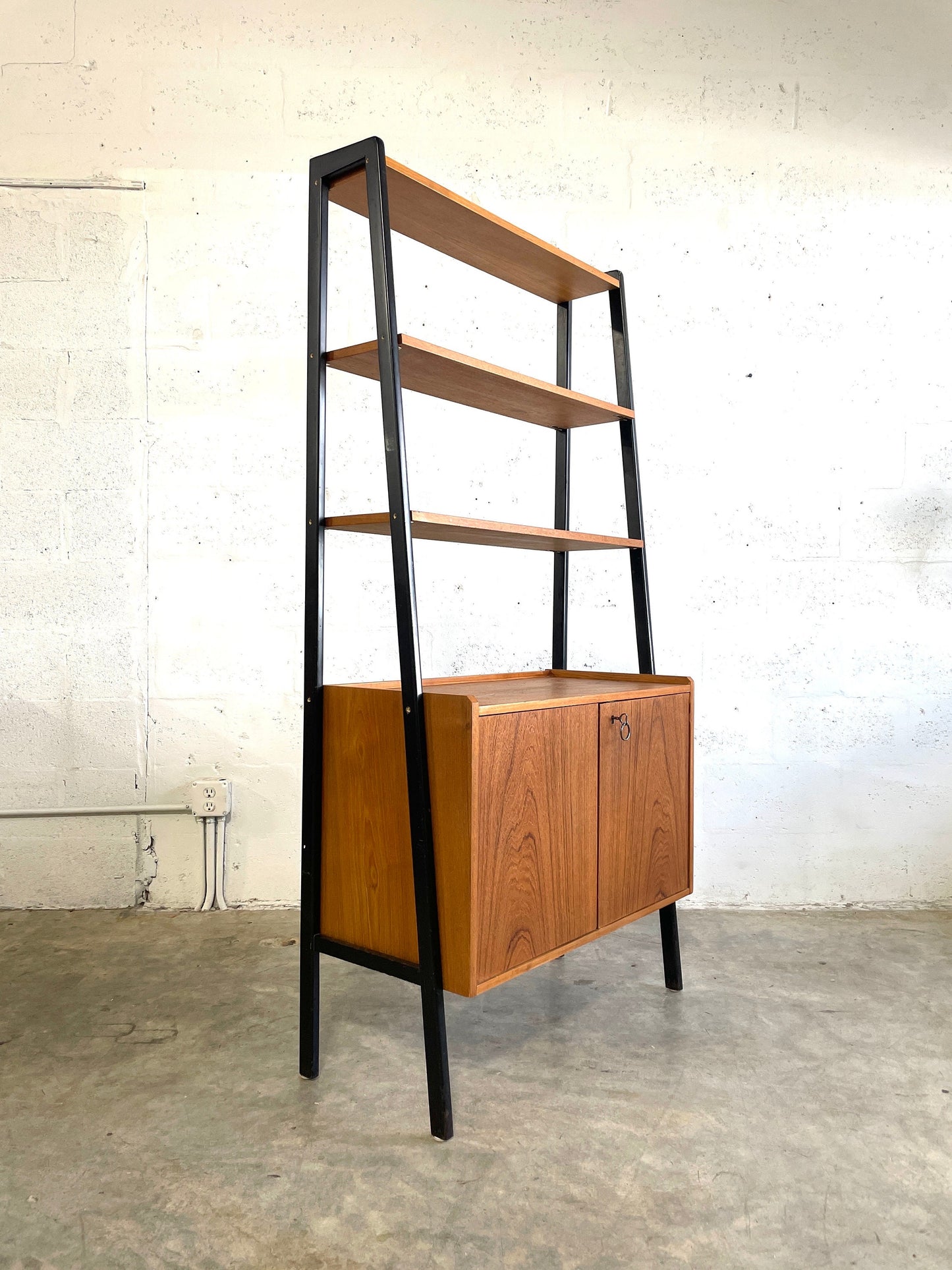 Danish Mid Century Tall Bookcase or Shelf Unit