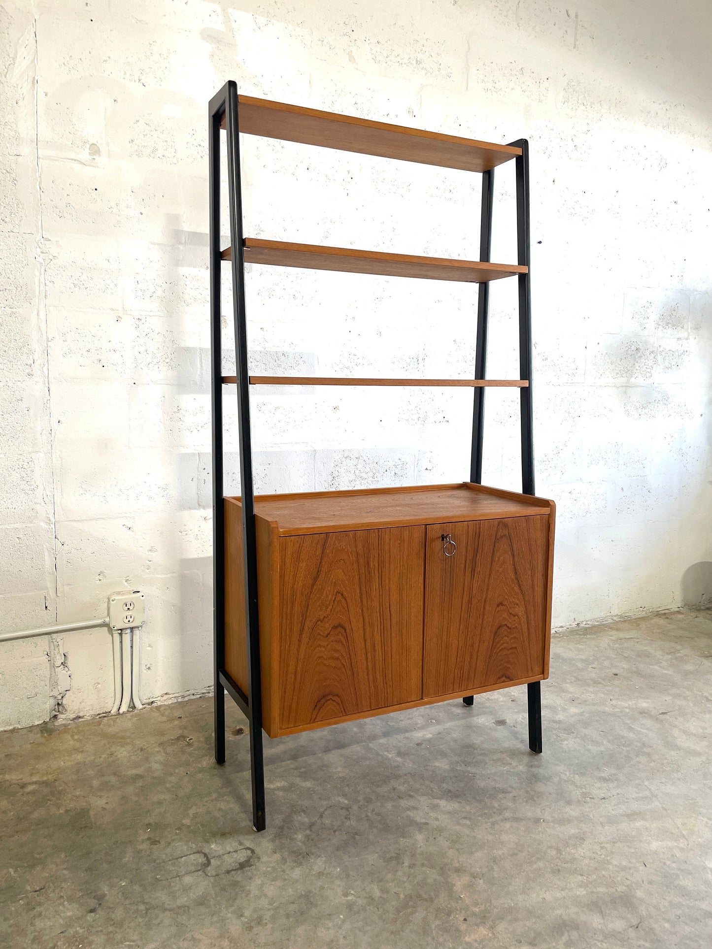 Danish Mid Century Tall Bookcase or Shelf Unit