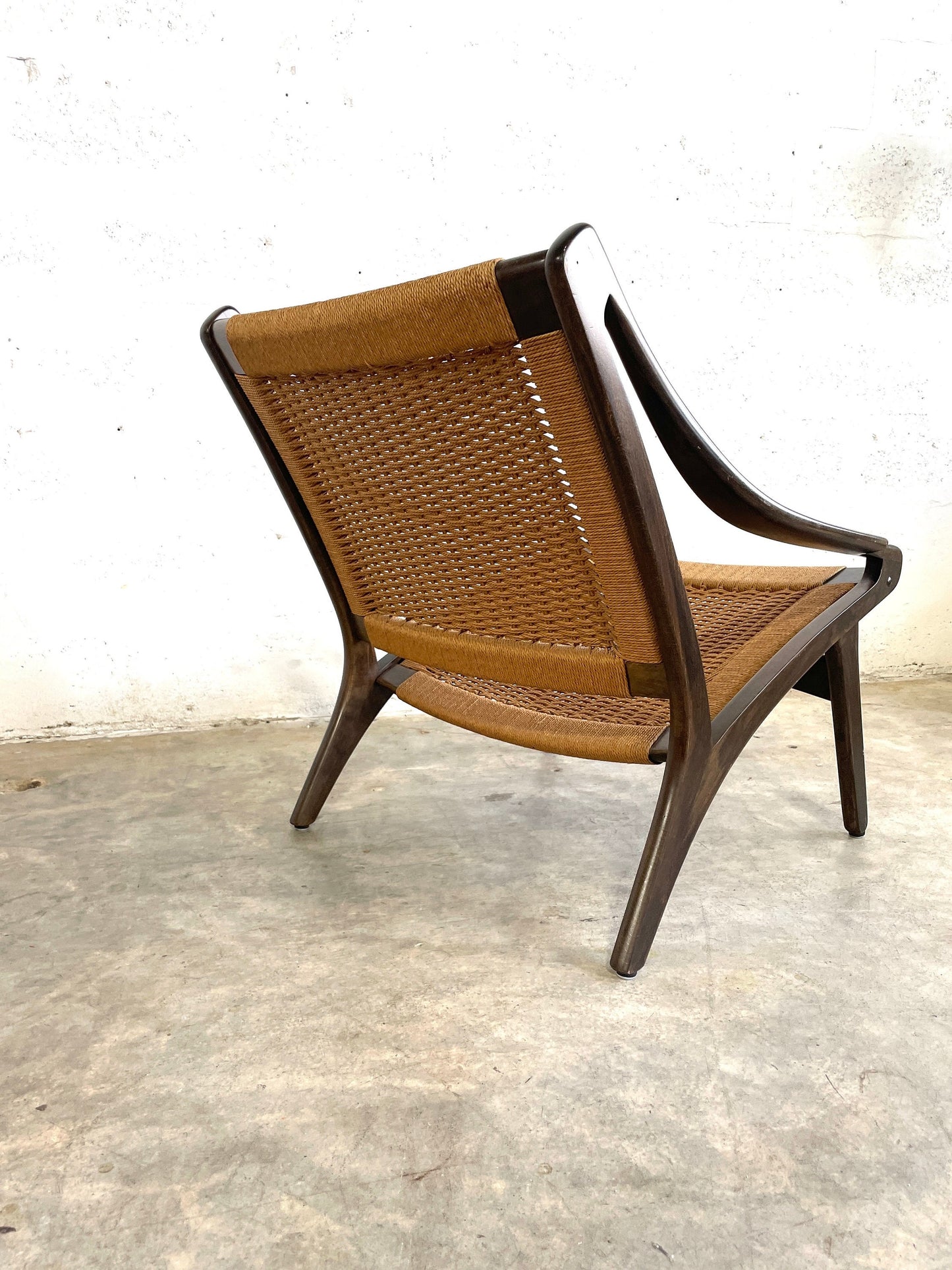 Rare ILLUM WIKKELSO for N Eilersen Woven Lounge Chair Danish Modern